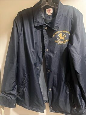 47 Notre Dame Fighting Irish Navy Coach Jacket Large
